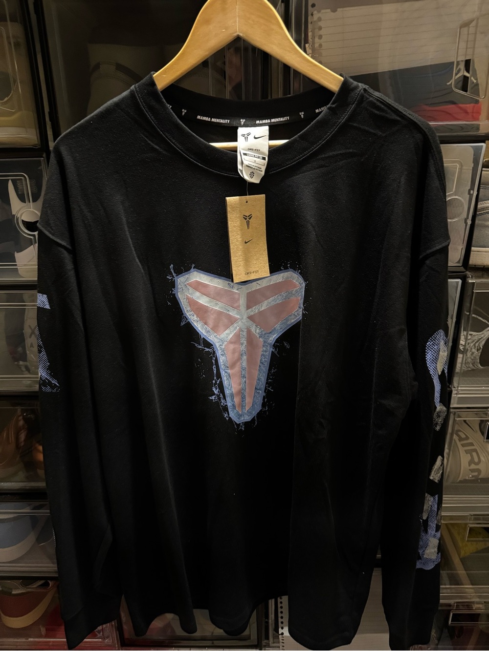 Nike Black Long-Sleeve Shirt with Blue and Purple Kobe Logo
